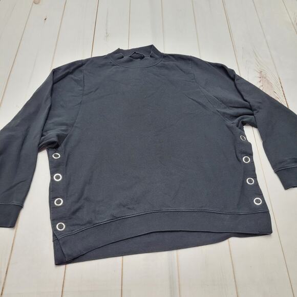 Allsaints Leti Freida oversized sweater pullover black snap side mock neck - Picture 1 of 5